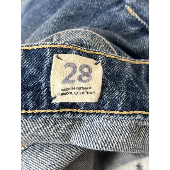 Free People We The Free Bailey Fringe Denim Skirt Size 28 Blue - Picture 7 of 10